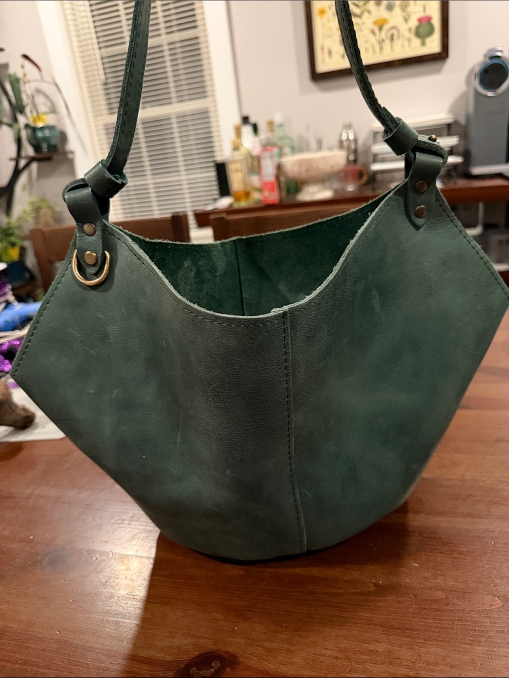 Portland Leather Goods Large Kangaroo Purse in Surf EUC